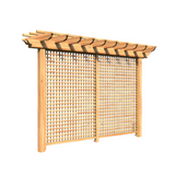 Creekvine Designs Treated Pine Monterrey Pergola with Lattice - HBWTPMPPL3x8CVD