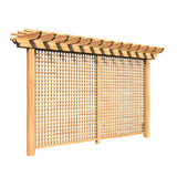 Creekvine Designs Treated Pine Monterrey Pergola with Lattice - HBWTPMPPL3x8CVD
