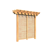 Creekvine Designs Treated Pine Monterrey Pergola with Lattice - HBWTPMPPL3x8CVD