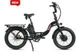 Young Electric E-Urban 500W Lightweight Folding eBike | 20'' All-terrain Fat Tire With 480Wh LG Battery | Internal Gear Hub - 22802009BLK