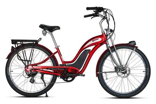 Young Electric E-Classic Cruiser 26" Retro eBike | 500W Motor, Up to 58 miles - 12801005RED