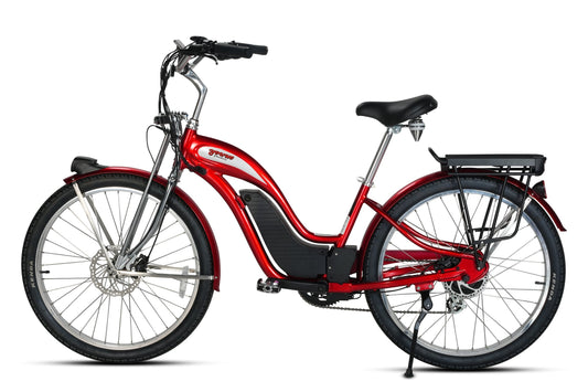 Young Electric E-Classic Cruiser 26" Retro eBike | 500W Motor, Up to 58 miles - 12801005RED