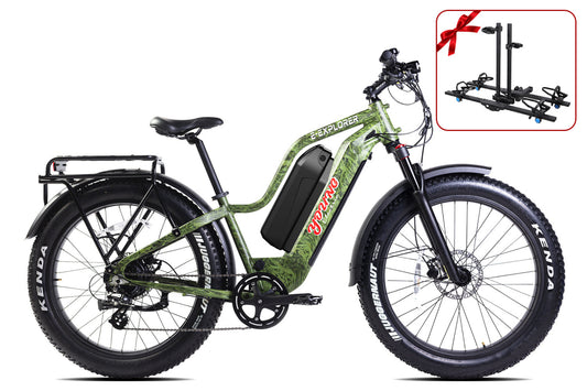 Young Electric E-Explorer 1000W Long Range Electric Hunting Bike | Optional Dual Battery | Up To 28 MPH | 26'' Fat Tire - 12803003SFBLK