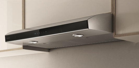 Elica - ARIA - Techne - 30" W x 20" D x 4 3/4" H, Stainless & Black Glass - UNDERCABINET HOODS | EAI430SS