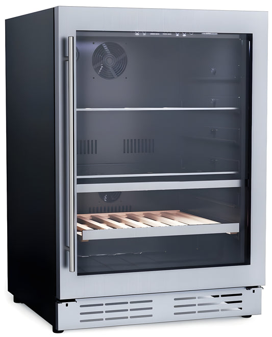 Elica -  Single Door, Dual Zone, Beverage and Wine Center, 23 7/16" W x 22 7/16" D x 33-34" H, 4.8 cu/ft   - Undercounter Refrigerator- EBS52SS1