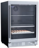 Elica -  Single Door, Dual Zone, Beverage and Wine Center, 23 7/16" W x 22 7/16" D x 33-34" H, 4.8 cu/ft   - Undercounter Refrigerator- EBS52SS1