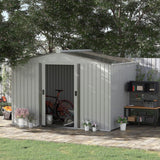 Outsunny 9' x 6' Metal Storage Shed - 845-031SR