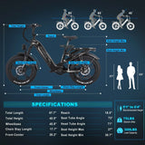 FREESKY Rocky 750 w Ready to Ride Step Thru Ebike 20x4 Electric Cargo eBike - FREES|CARGO|BLACK|0593