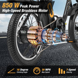 Costway Folding Electric Bike with 20" Fat Tires 750W 30 MPH 44 Mile Range New - SP38245US