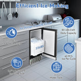 Costway Undercounter Ice Maker 80 lbs/Day Free-Standing with Self Cleaning Function 115V New - FP10242US-SL
