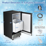 Costway Undercounter Ice Maker 80 lbs/Day Free-Standing with Self Cleaning Function 115V New - FP10242US-SL