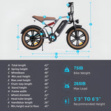 Happyrun Tank 750W Electric Bike Fat Tire Dirt All Terrain - G60