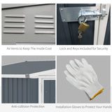 Outsunny 4' x 8' Steel Garden Storage Shed - 845-692V01