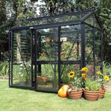 Janssens | 6x8 ft Helios Urban Victorian Glass Greenhouse Kit With 4mm Tempered Glass Glazing - HELIOS-URBAN-BLACK