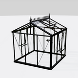 Janssens | 8x8 ft Helios Junior Victorian Glass Greenhouse Kit With 4mm Tempered Glass Glazing -  HELIOS-RFX221-8x8-BLACK