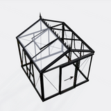 Janssens | 8x8 ft Helios Junior Victorian Glass Greenhouse Kit With 4mm Tempered Glass Glazing -  HELIOS-RFX221-8x8-BLACK