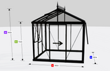 Janssens | 8x8 ft Helios Junior Victorian Glass Greenhouse Kit With 4mm Tempered Glass Glazing -  HELIOS-RFX221-8x8-BLACK
