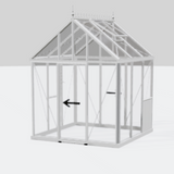 Janssens | 8x8 ft EOS Glass Greenhouse Kit With 4mm Tempered Glass Glazing - EOS-8x8-BLACK-OYB191