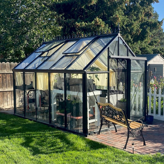 Janssens | 8x12.5x8 ft Junior Victorian J-VIC 24 Glass Greenhouse Kit With 4mm Tempered Glass Glazing - J-VIC-24