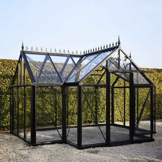 Janssens | 10x13x8 ft Junior Orangerie Glass Greenhouse Kit With 4mm Tempered Glass Glazing - J-ORA