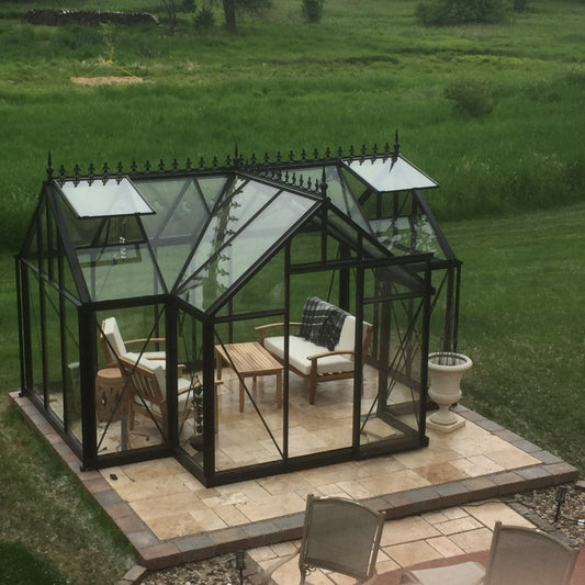 Janssens | 10x13x8 ft Junior Orangerie Glass Greenhouse Kit With 4mm Tempered Glass Glazing - J-ORA