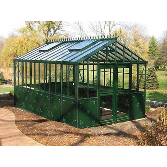 Janssens | 10x20x9 ft Retro Royal Victorian VI 36 Medium Greenhouse Kit With 4mm Tempered Glass Glazing - VI-36-RETRO-BLACK