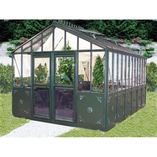 Janssens | 10x20x9 ft Retro Royal Victorian VI 36 Medium Greenhouse Kit With 4mm Tempered Glass Glazing - VI-36-RETRO-BLACK