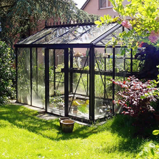 Janssens VI-23 8x10 Royal Victorian Greenhouse Kit, Glass, Black