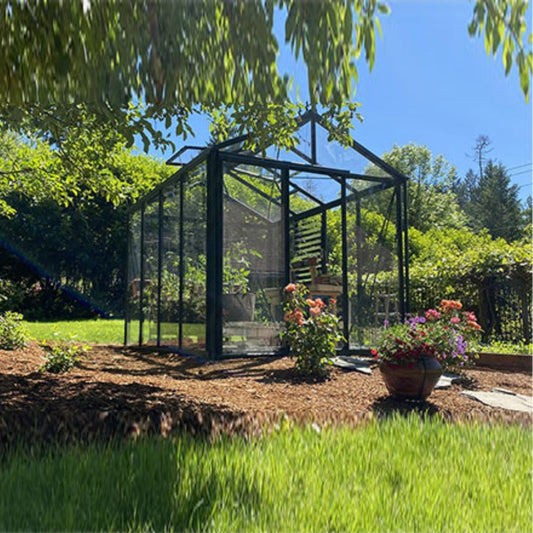 Janssens VI-23 8x10 Royal Victorian Greenhouse Kit, Glass, Black