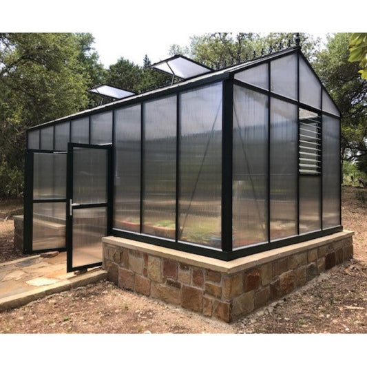 Janssens | 10x20x9 ft Royal Victorian VI 36 Medium Greenhouse Kit With 10mm Twin-wall Polycarbonate Glazing - VI-36-POLY-BLACK