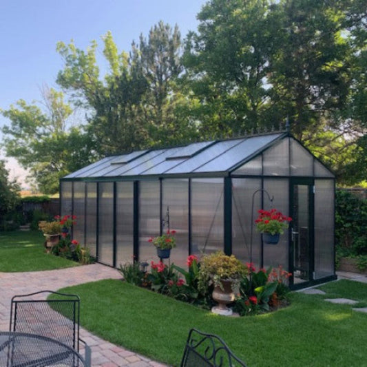 Janssens | 10x20x9 ft Royal Victorian VI 36 Medium Greenhouse Kit With 10mm Twin-wall Polycarbonate Glazing - VI-36-POLY-BLACK