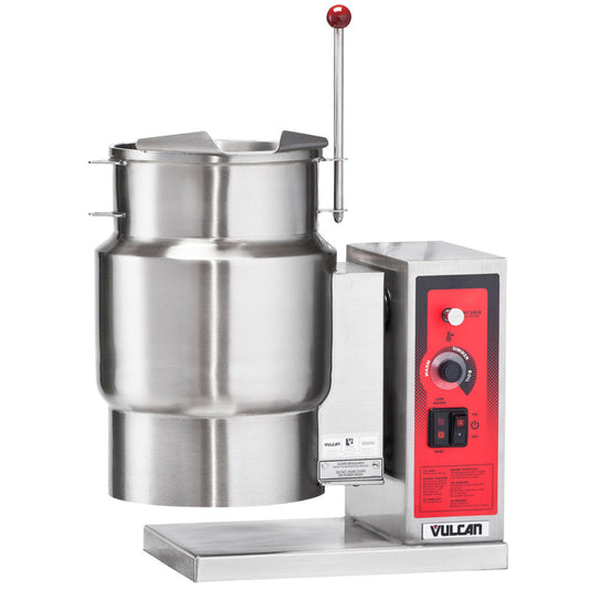 Vulcan K12ETT Manual Tilting 12-Gallon Electric Steam Kettle - 208V, 3 Phase - K12ETT