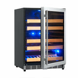 Kings Bottle 44 Bottles 24 Inch Under Counter Dual Zone Wine Cooler Drinks - KBU50DX
