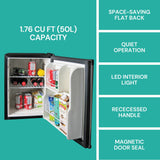 Koolatron SuperKool AC/DC Refrigerator Stainless Steel Portable Cooler Fits Most Truck Cabs | Silver & Black - KCR45B