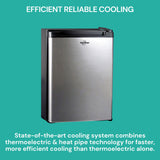 Koolatron SuperKool AC/DC Refrigerator Stainless Steel Portable Cooler Fits Most Truck Cabs | Silver & Black - KCR45B