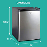 Koolatron SuperKool AC/DC Refrigerator Stainless Steel Portable Cooler Fits Most Truck Cabs | Silver & Black - KCR45B