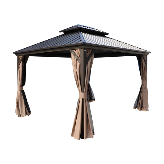 Kozyard Alexander 10' x 12' Hardtop Gazebo, Aluminum & Steel – KZAHG1012GRA