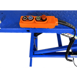 iDEAL Elec-Hydra Motorcycle Lift Bench w/Integrated Motor & Retractable Ramp - M-2200IEH-XR