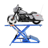 iDEAL Elec-Hydra Motorcycle Lift Bench w/Integrated Motor & Retractable Ramp - M-2200IEH-XR