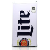 Miller Lite Compact Fridge w/ Bottle Opener Tempered Glass Shelves, Licensed Miller Lite Artwork, Perfect for Beer-Lovers - ML90