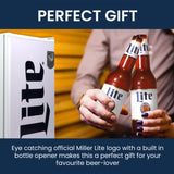 Miller Lite Compact Fridge w/ Bottle Opener Tempered Glass Shelves, Licensed Miller Lite Artwork, Perfect for Beer-Lovers - ML90