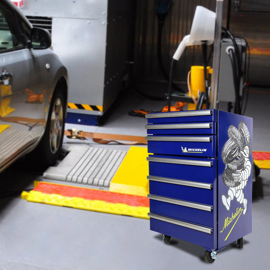 Michelin Tool Chest Fridge, Licensed Michelin Graphics, Blue - MTCF50