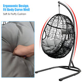 Costway Hammock Chair with Stand 250 Lbs Capacity Cushioned for Indoor Outdoor Use New - OP70424GR+