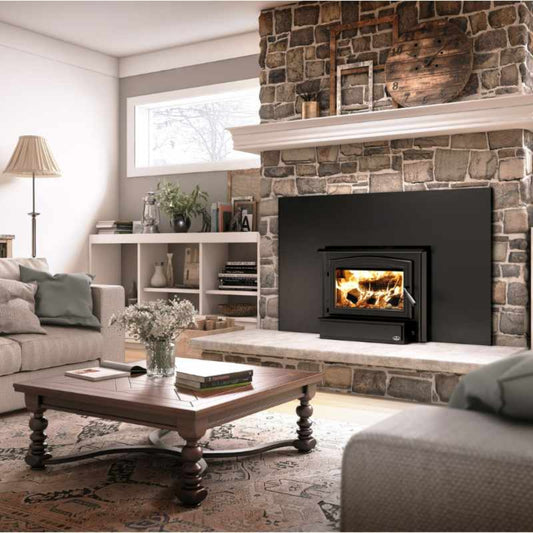 Osburn 1700 Wood Insert, Brushed Nickel & Large Faceplate, Black Trim - OB01705