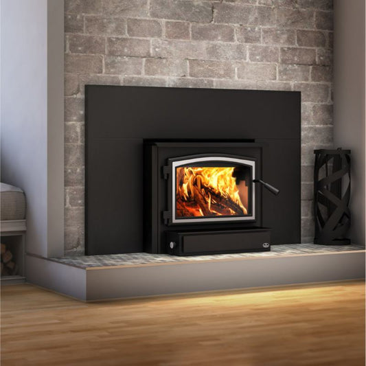 Osburn 2000 Wood Insert OB02016, Black, Large Faceplate, 35' Liner Kit
