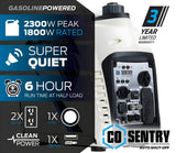 Pulsar PG2300ISCO 2,300-Watt Quiet Gasoline Powered Inverter Generator with CO Shutdown Sensor - PowerGen USA - PG2300ISCO