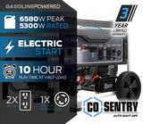 Pulsar PG6580ECO 6,580-Watt Gasoline Powered Generator with CO Shutdown Sensor - PowerGen USA - PG6580ECO