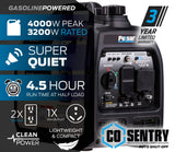 Pulsar PGD40ISCO 4000W Super Quiet Inverter Gasoline Powered Generator with Recoil Start and CO Shutdown - PowerGen USA - PGD40iSCO