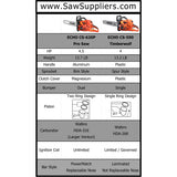 Echo CS-620PW 59cc Professional Chainsaw, Wrap Handle (Powerhead Only)