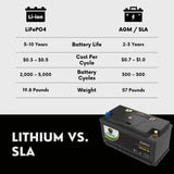 PowerTex 2006 Jaguar S-Type Car Battery BCI Group 49 / H8 Replacement Lithium LiFePO4 Automotive Battery